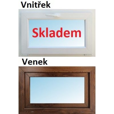 Soft plastové okno 60x40 cm zlatý dub/bílá sklopné – Zbozi.Blesk.cz