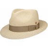 Klobouk Mayser Maleo Panamský klobouk Trilby s menší krempou s béžovou stuhou ručně pletený UV faktor 80 Ekvádorská panama