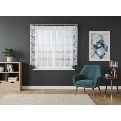 Dekorační krátká vzorovaná záclona na žabky PATRYCJA 160 bílá 300x160 cm MyBestHome – Zboží Mobilmania