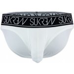 Sukrew Windsor Brief bílo-černé bavlněné slipy – Sleviste.cz