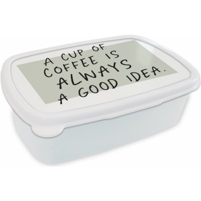 MuchoWow® Box na oběd BČervenázeit 11x17x6cm Citáty - Šálek kávy je vždy dobrý nápad - Přísloví - Káva Dětský box na svačinu