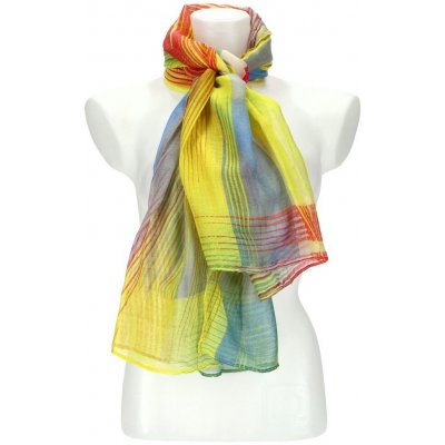 Cashmere letní dámský barevný šátek žlutá – Zboží Mobilmania