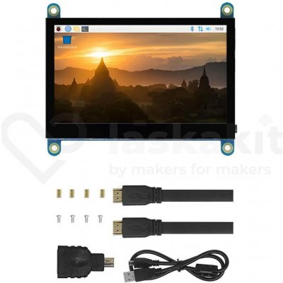 LaskaKit 4.3" 800x480 TFT displej pro Raspberry Pi, HDMI, kapacitní dotyk – Sleviste.cz
