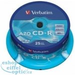 Verbatim CD-R 700MB 52x, Super AZO, spindle, 25ks (43352) – Zboží Živě