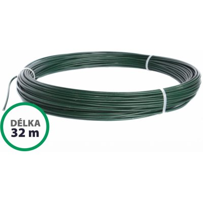 Napínací drát poplastovaný zelený (PVC) 2,2/3,2 mm, délka 32 m – Zboží Mobilmania