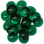 Chessex Skleněné žetony Gaming Glass Stones Crystal Dark Green – Zboží Živě