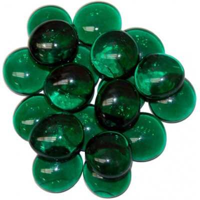 Chessex Skleněné žetony Gaming Glass Stones Crystal Dark Green – Zboží Živě