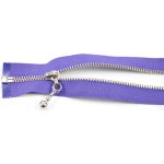 Dělitelný kovový stříbrný zip č.3 více barev - délka (30 - 85 cm) tmavě fialová 50 cm – Hledejceny.cz