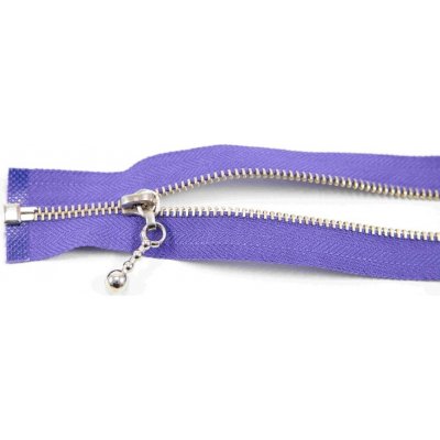 Dělitelný kovový stříbrný zip č.3 více barev - délka (30 - 85 cm) tmavě fialová 50 cm – Hledejceny.cz
