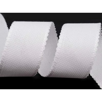 Kanavný pás šíře 50 mm zoubkovka bílá přírodní 1 m – Sleviste.cz