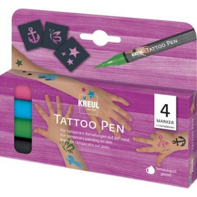 Kreul Sada Tetovací fix KREUL Tattoo Pen 4 ks KOTVA HVĚZDA MOTÝL – Zboží Mobilmania