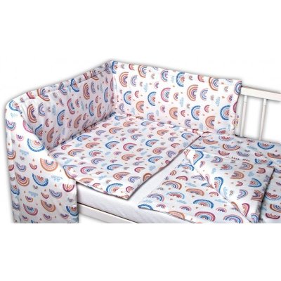 Baby Nellys Mantinel s povlečením 3D Duha pastelová/bílá 120 x 90 cm – Sleviste.cz