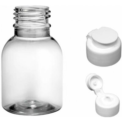 Tera Plastová lahvička, lékovka čirá s bílým dávkovacím víčkem 50 ml – Zboží Dáma