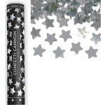 Párty konfety 80 cm stříbrné metalické hvězdičky silvestr – Zboží Mobilmania