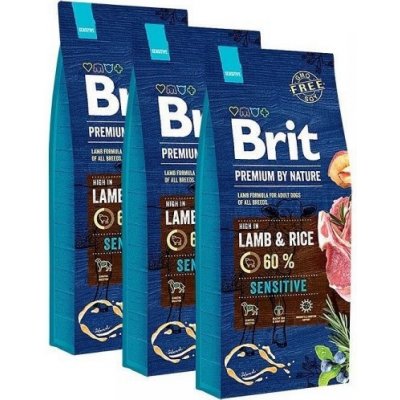 Brit Premium by Nature Sensitive Lamb 3 x 15 kg – Zbozi.Blesk.cz