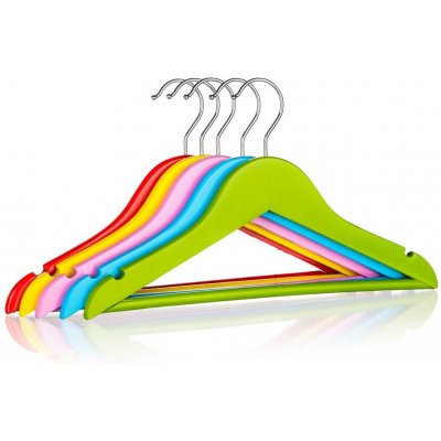 BRILANZ Sada dětských dřevěných ramínek COLOR 5 ks – Sleviste.cz