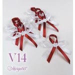 Saténové svatební vývazky V14 (Deep Red) – Sleviste.cz