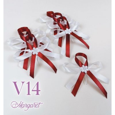Saténové svatební vývazky V14 (Deep Red) – Sleviste.cz