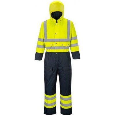 Portwest Reflexní pracovní kombinéza Contrast Hi-Vis žlutá/modrá 89452 – Zboží Mobilmania