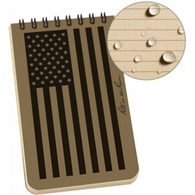Rite in the Rain Blok voděodolný TOP-SPIRAL 127 x 76 mm vlajka USA TAN – Hledejceny.cz