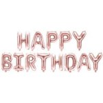 Balón foliový nápis HAPPY BIRTHDAY vel.písmene 35 cm rose gold růžovo zlatý 340x35 cm Balónek – Hledejceny.cz