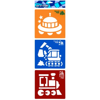 Creatoys Šablony 3 ks ufo bagr lokomotiva – Zboží Dáma