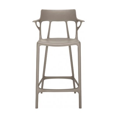 Kartell A.I Stool Recycled 65 lesklá šedá