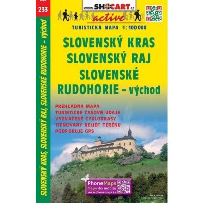 Slovenský kras Slovenský raj Slovenské rudohorie východ 1:100 000 turistická mapa