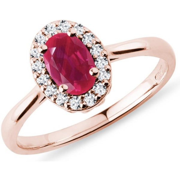 Klenota prsten s rubínem a diamanty v růžovém zlatě k0185154 od 28 900 Kč -  Heureka.cz