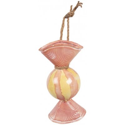 Clayre & Eef Růžová kovová závěsná dekorace – 10x8x21 cm – Hledejceny.cz