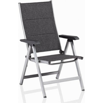 KETTLER BASIC PLUS PADDED polohovací, hliníkové křeslo stříbrná / antracit – Hledejceny.cz