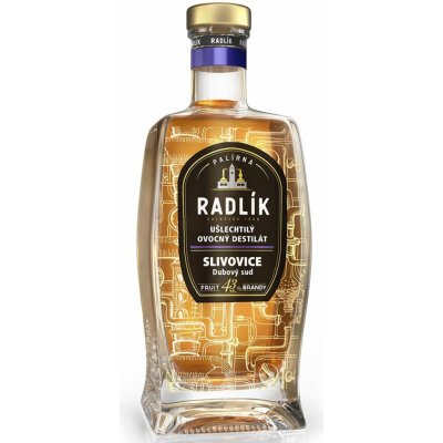 Radlík Slivovice dubový sud 43% 0,5 l (holá láhev)