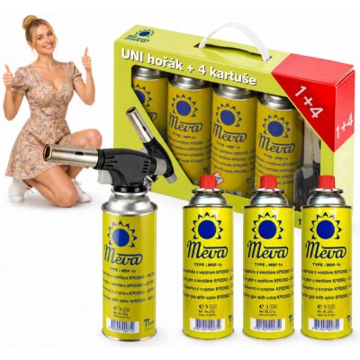Meva hořák univerzální 360st. 4 kartuše KP18004 KP18004 – Zboží Dáma