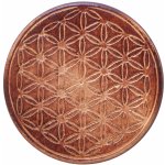 Mani Bhadra Dřevěný tácek pod kadidelnice Flower of life Květ života Ø 7,5 cm 1 ks – Zboží Mobilmania