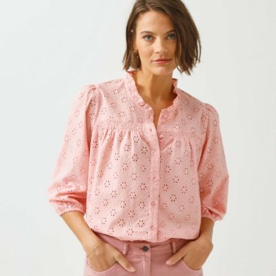 Madeirová halenka s 3/4 rukávy růžová – Sleviste.cz