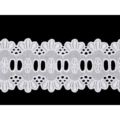 Bavlněná madeira - štykování vsadka šíře 65 mm Varianta: bílá, Balení: 1 m – Sleviste.cz