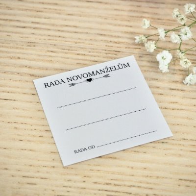 Svatba-eshop Kartička Rada novomanželům - zábava pro svatební hosty – Zboží Dáma