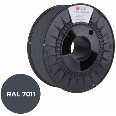 C-Tech Premium Line PLA, ocelová šedá, RAL7011, 1,75 mm, 1 kg (3DF-P-PLA1,75-7011) – Zboží Živě