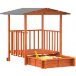 Spielwerk 109564 Pískoviště s verandou Merle masivní smrk 130x130x143cm – Zboží Dáma