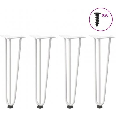 Omaxi 956065 Nohy na konferenční stolek ve tvaru vlásenky 4 ks bílé 42 cm masivní ocel – Zboží Dáma