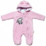 Baby Nellys Chlupáčkový overálek s kapucí Cute Bunny světle růžový – Zboží Mobilmania