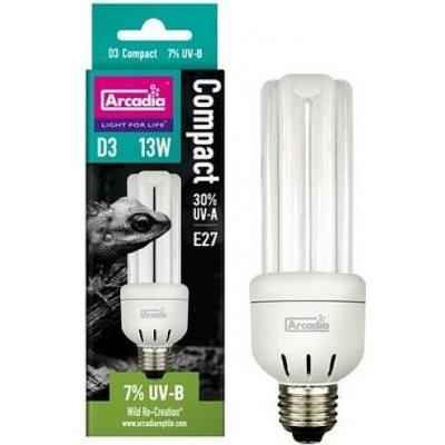Arcadia D3 Compact Reptile Lamp 13W 7.0 UVB – Hledejceny.cz