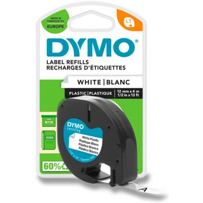 Dymo Letratag S0721660 - originální plastová páska - bílá, 12 mm x 4 m – Zboží Živě