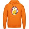 Pánská mikina s potiskem AWDis Hoodie Mikina Design Smrtka v Pivu Orange Crush