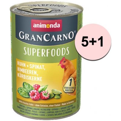Animonda GranCarno Superfoods kuře špenát a maliny 6 x 400 g – Zboží Mobilmania