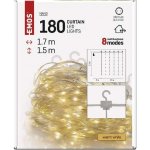 Emos D3EW02 LED vánoční nano řetěz záclona 2,9x1,5 m venkovní i vnitřní teplá bílá programy – Sleviste.cz