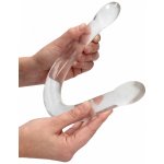 RealRock Gelové dildo Crystal Clear 17″ oboustranné dildo 42,5 x 2,3 - 3,2 cm – Zboží Mobilmania