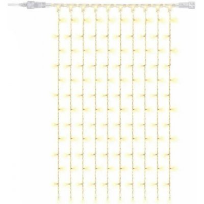DECOLED Easy Fix LED světelný závěs interiér 100 × 150 cm, teple bílá, 150 diod, 10 pramenů, čirý kabel IP20, prodlužovací – Hledejceny.cz