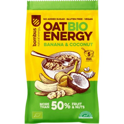 Bombus oat bio energy ovesné vločky Banana & Coconut 65 g – Zbozi.Blesk.cz