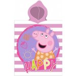 Carbotex - Dětské bavlněné pončo osuška s kapucí Prasátko Peppa - Happy